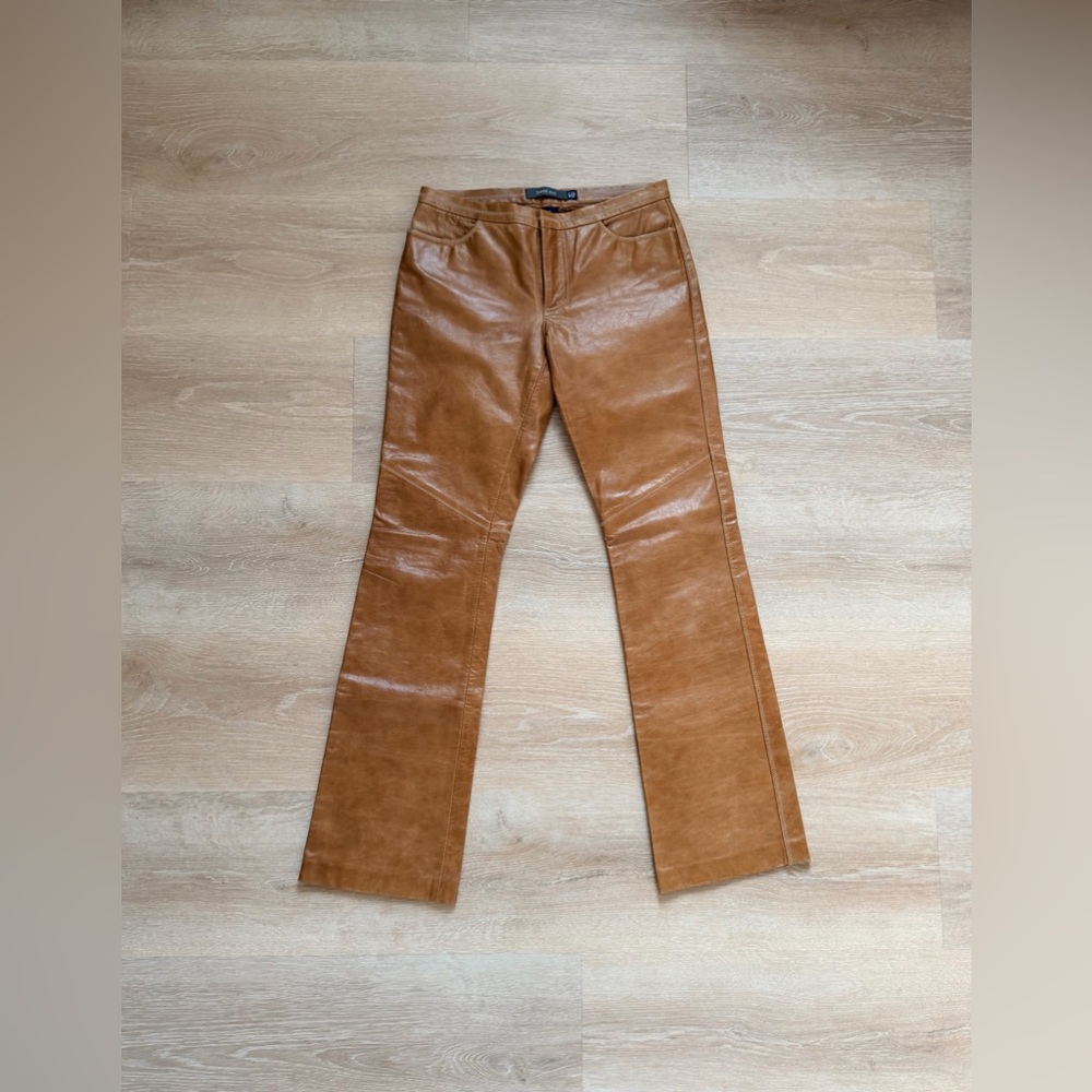 GAP Brown Leather Flare Pants